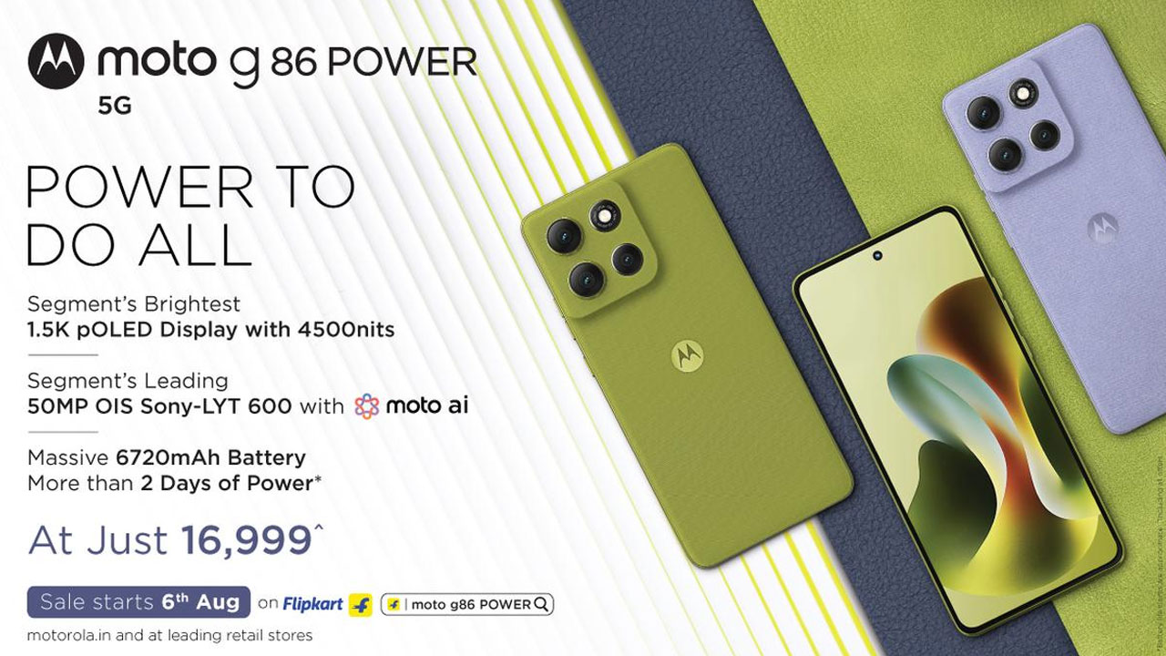 In India, Motorola introduces the Moto G86 Power featuring a 32 MP selfie camera. Features, cost, and availability
